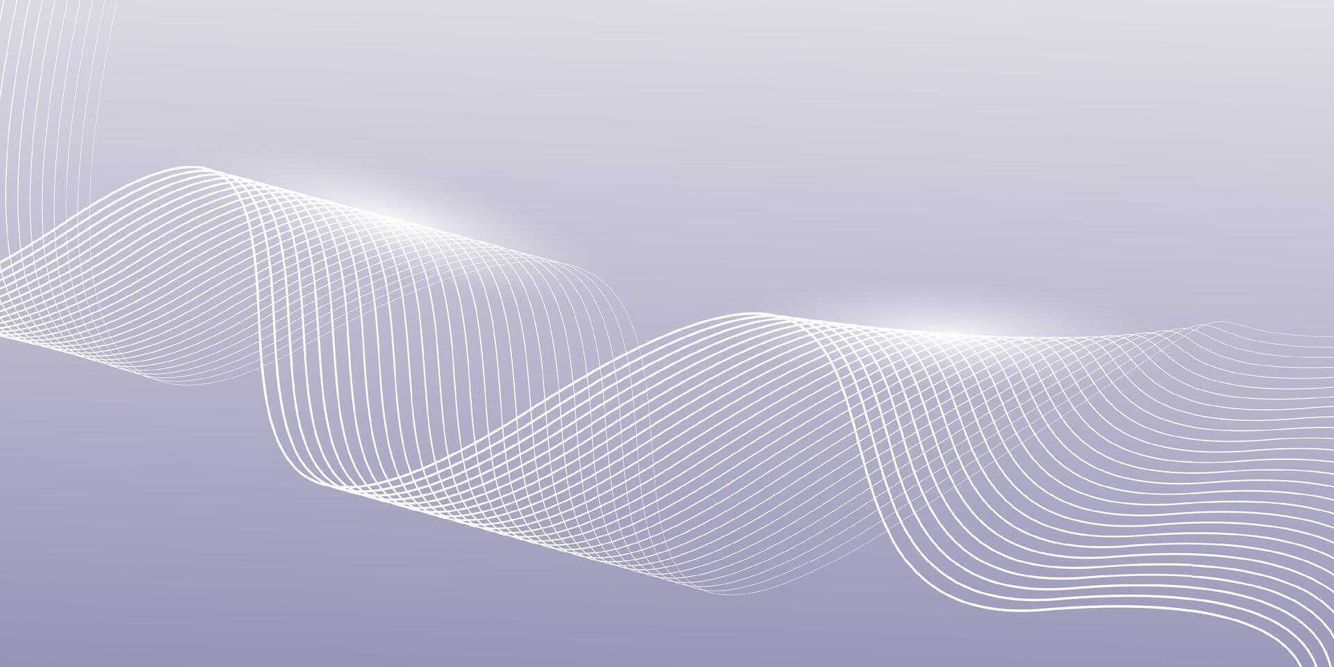 Abstract gray background with white shining wave line vector