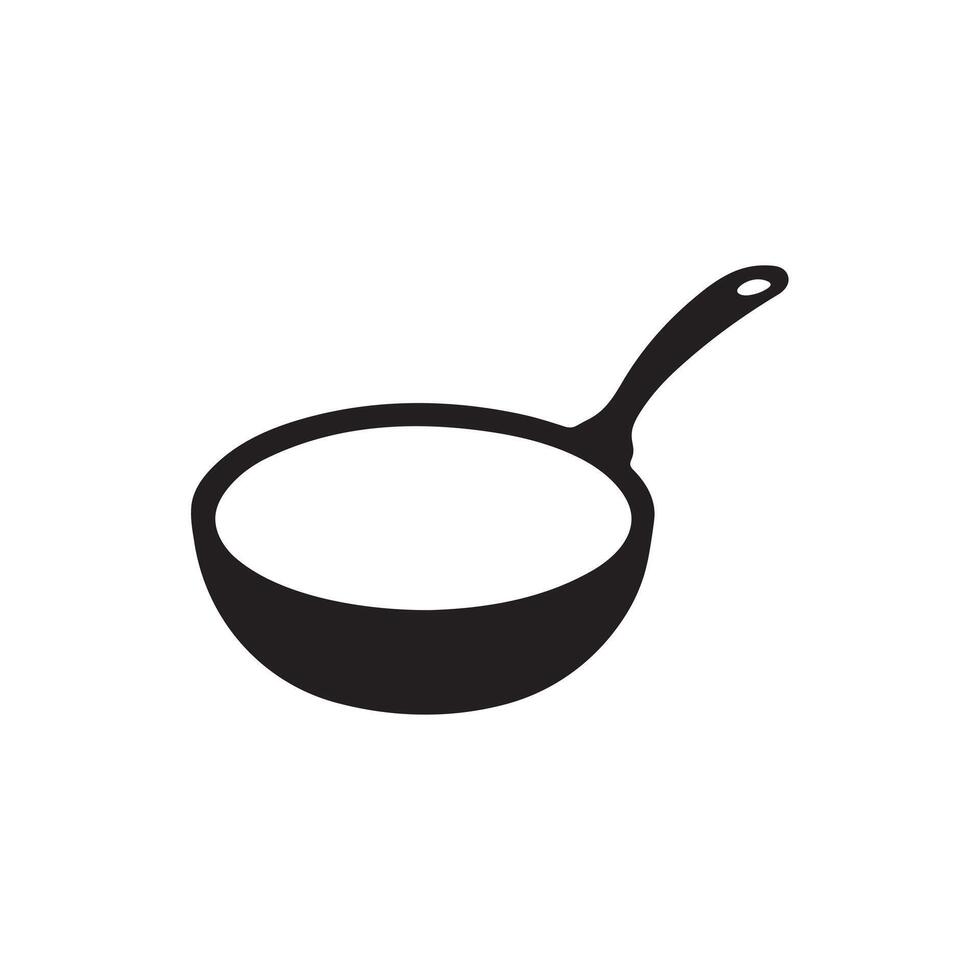 A frying pan silhouette on white background vector