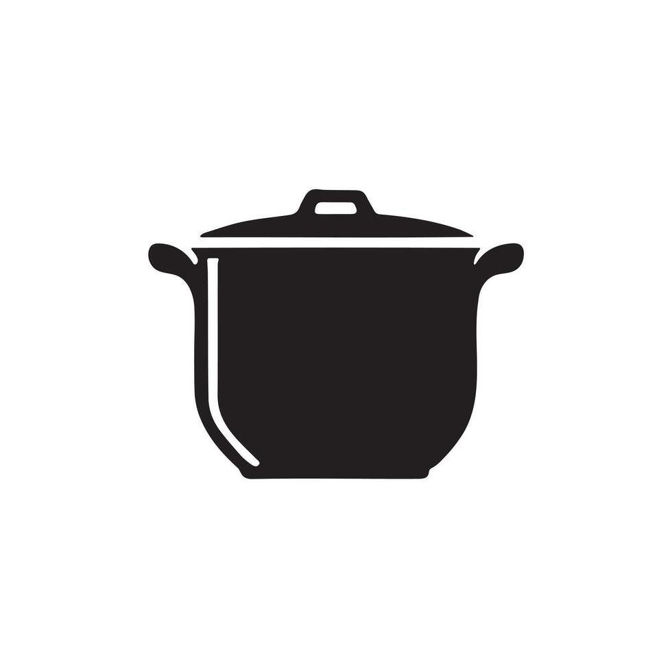 A cooking pot icon on white background vector