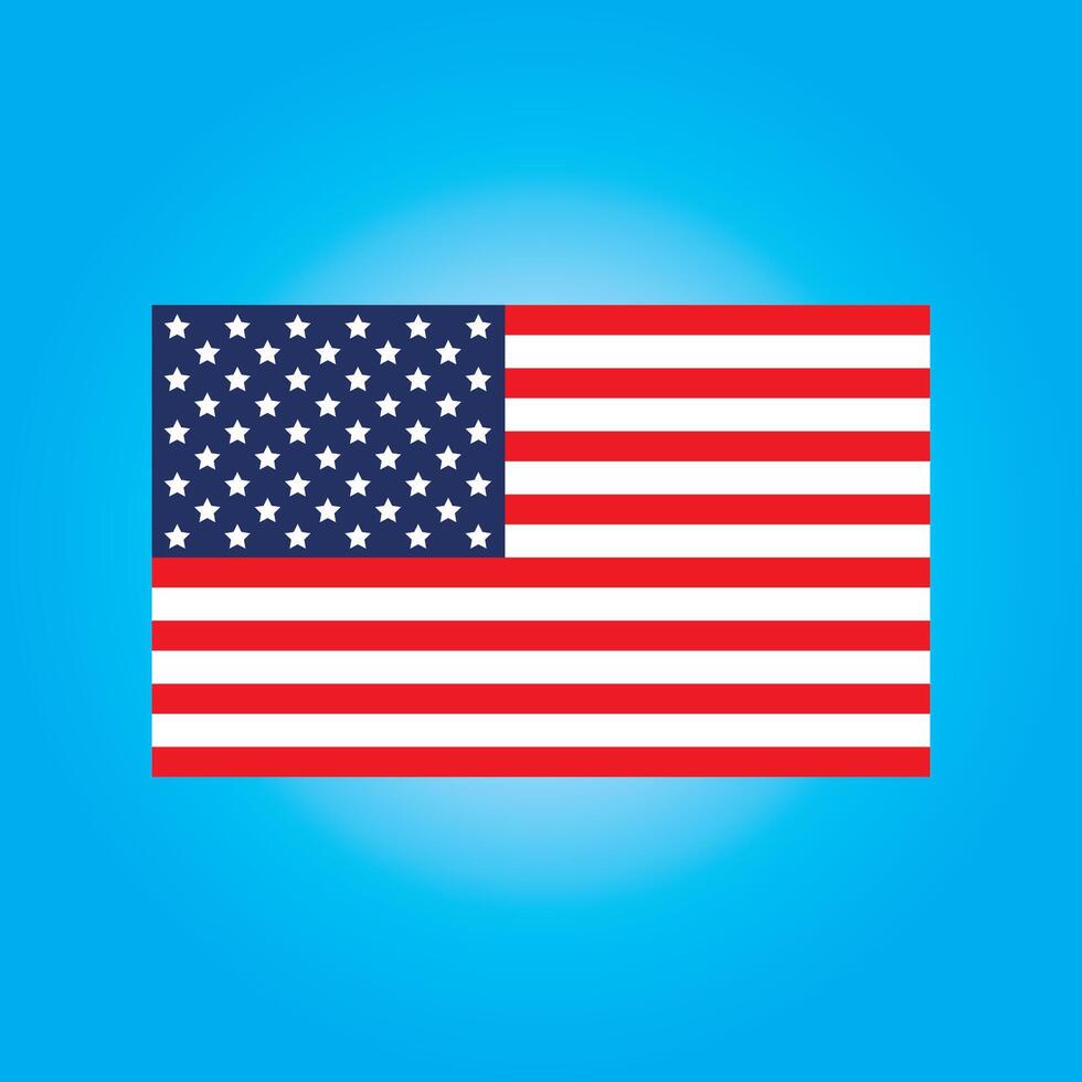 The american flag on a blue background vector