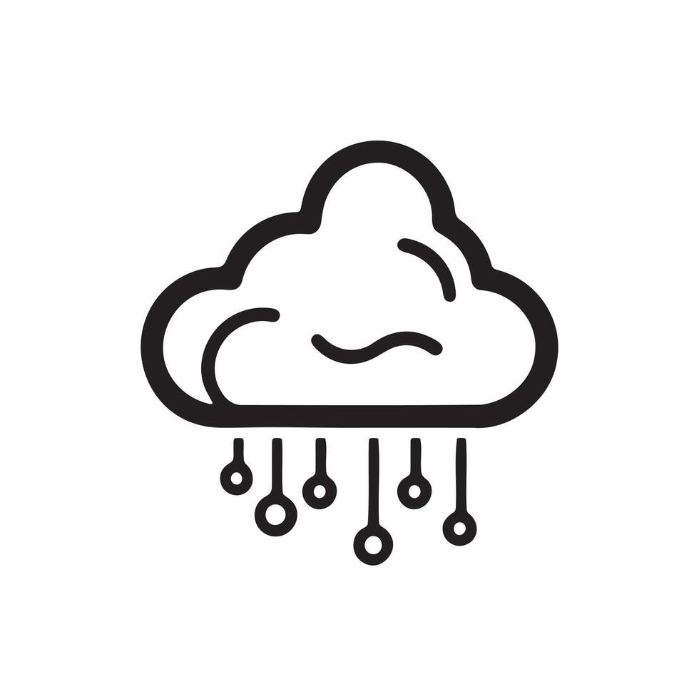 Cloud network icon silhouette on white background vector