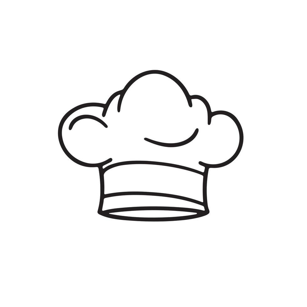 A modern chef hat icon silhouette on white background vector