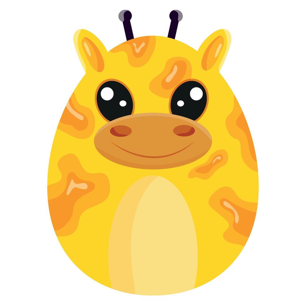 Easter egg template painted with animal motifs, i.e. painted in the form of an orange giraffe, for posters, banners or holiday cards vector