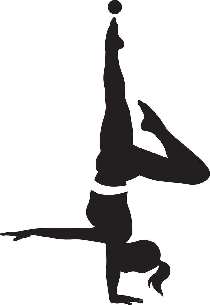 A Women Yoga Pose Design Art Illustration on a white background vector