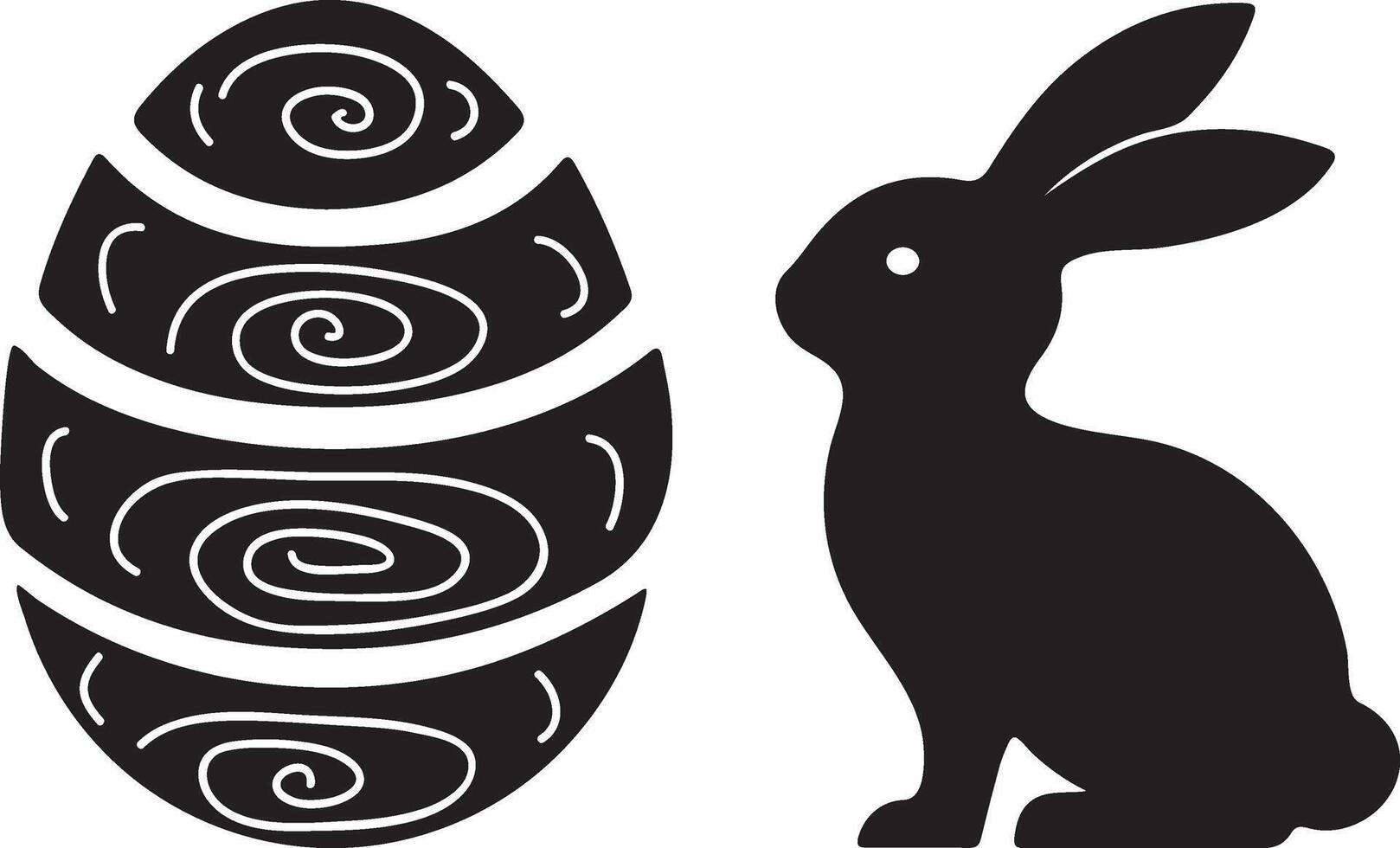 A Set of an Easter Egg and a Easter bunny. vector