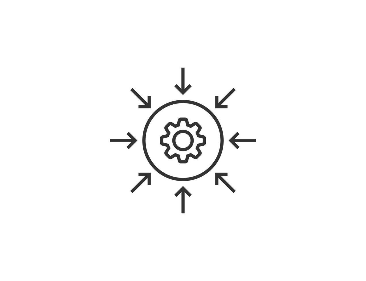 Arrow and point. Concentration icon vector