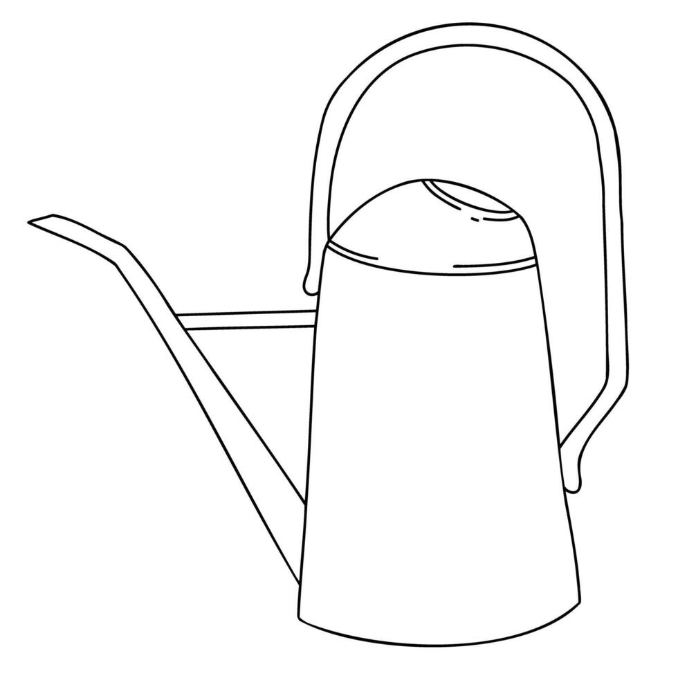 Watering can linear icon. For florists, flower growers, gardeners, plant care. Line art isolated on white. vector