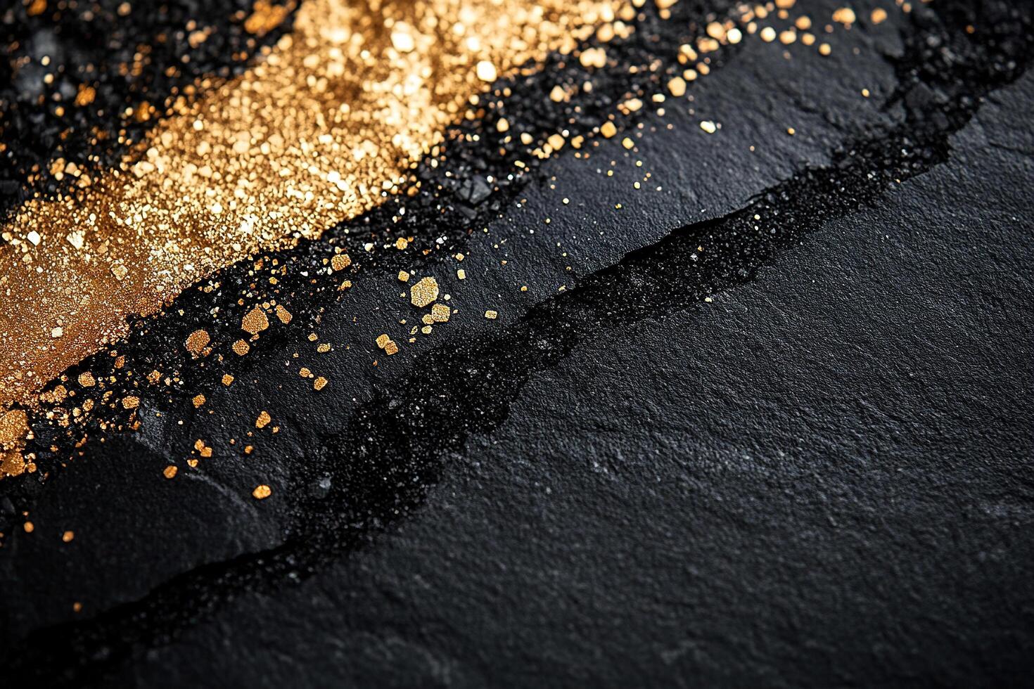 Luxury black gold metallic gradient background with cracked concrete texture photo
