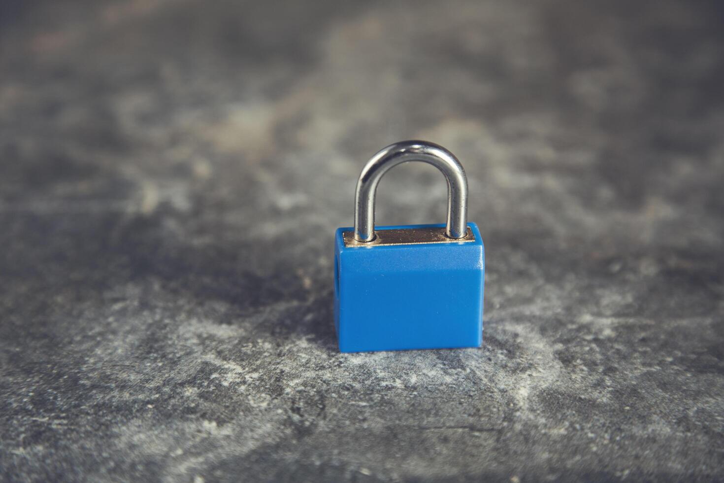 blue lock on the grey background photo
