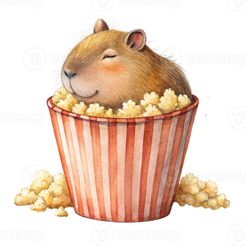 Hamster in popcorn bucket png