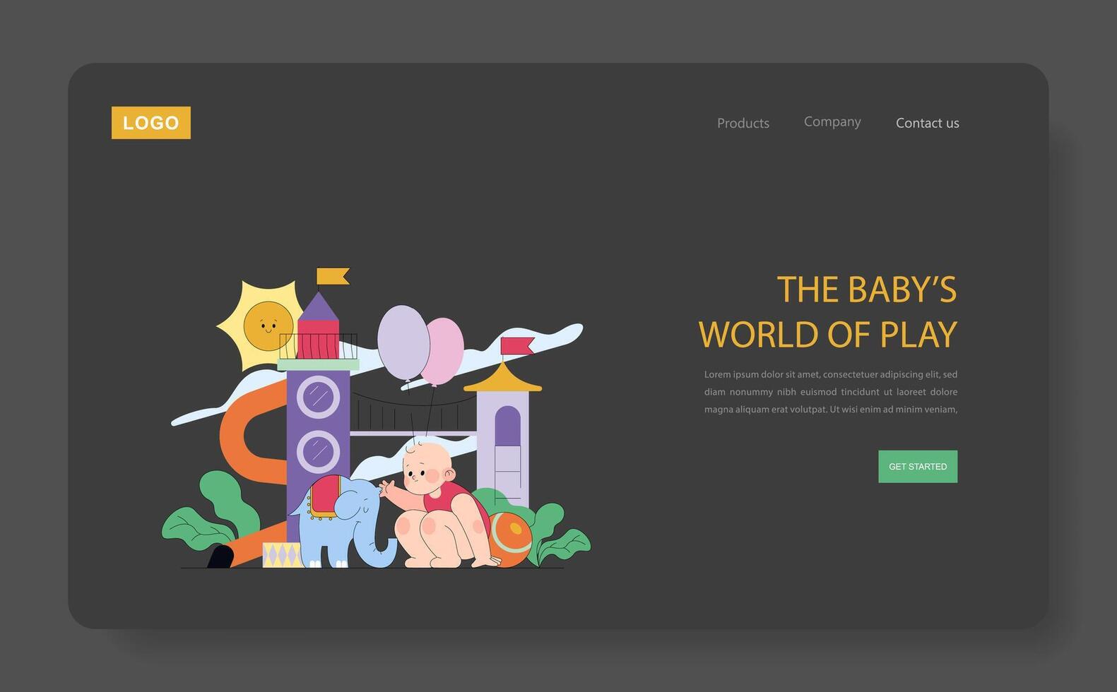 The First Year Of A babys Life. Flat Illustration vector