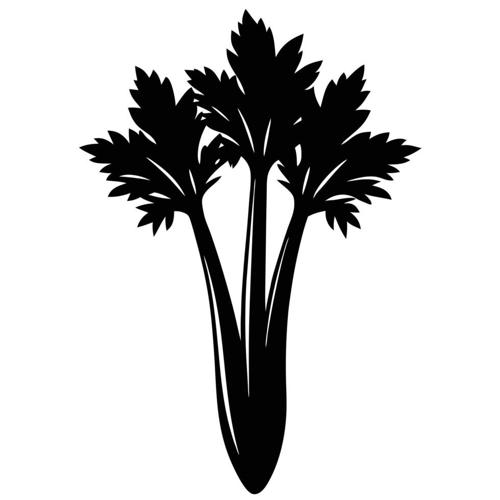 A black and white silhouette of a plant with leaves vector