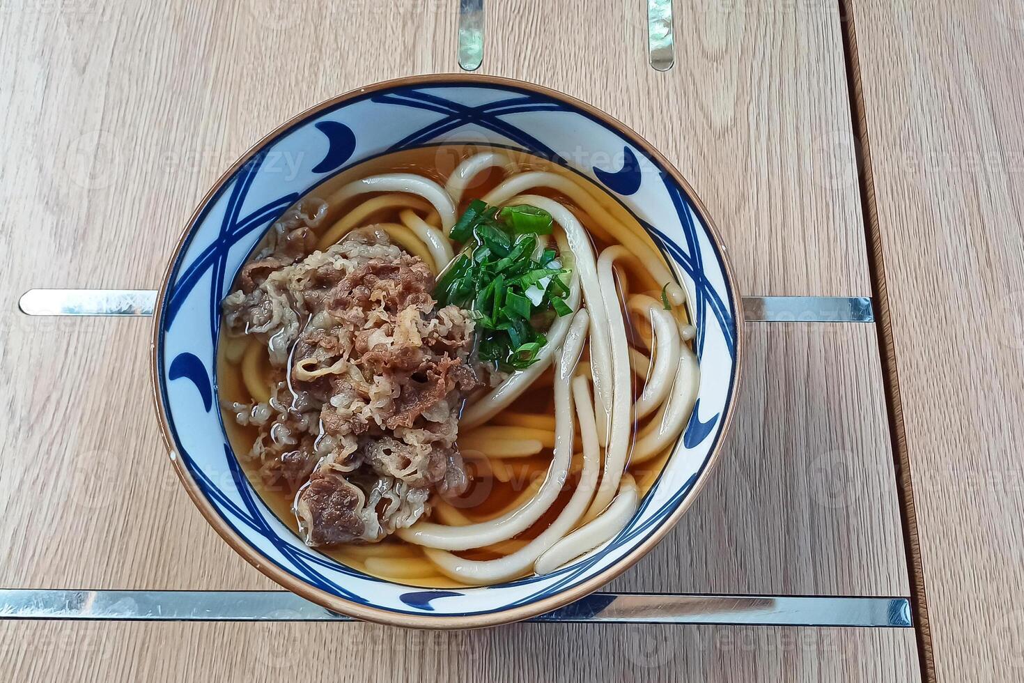 Udon Noodles with beef slice photo