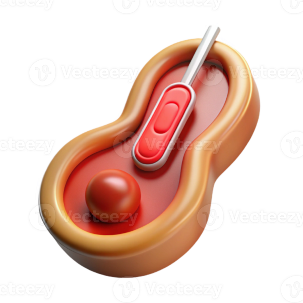 Render of Abstract Cell with Thermometer Illustration png