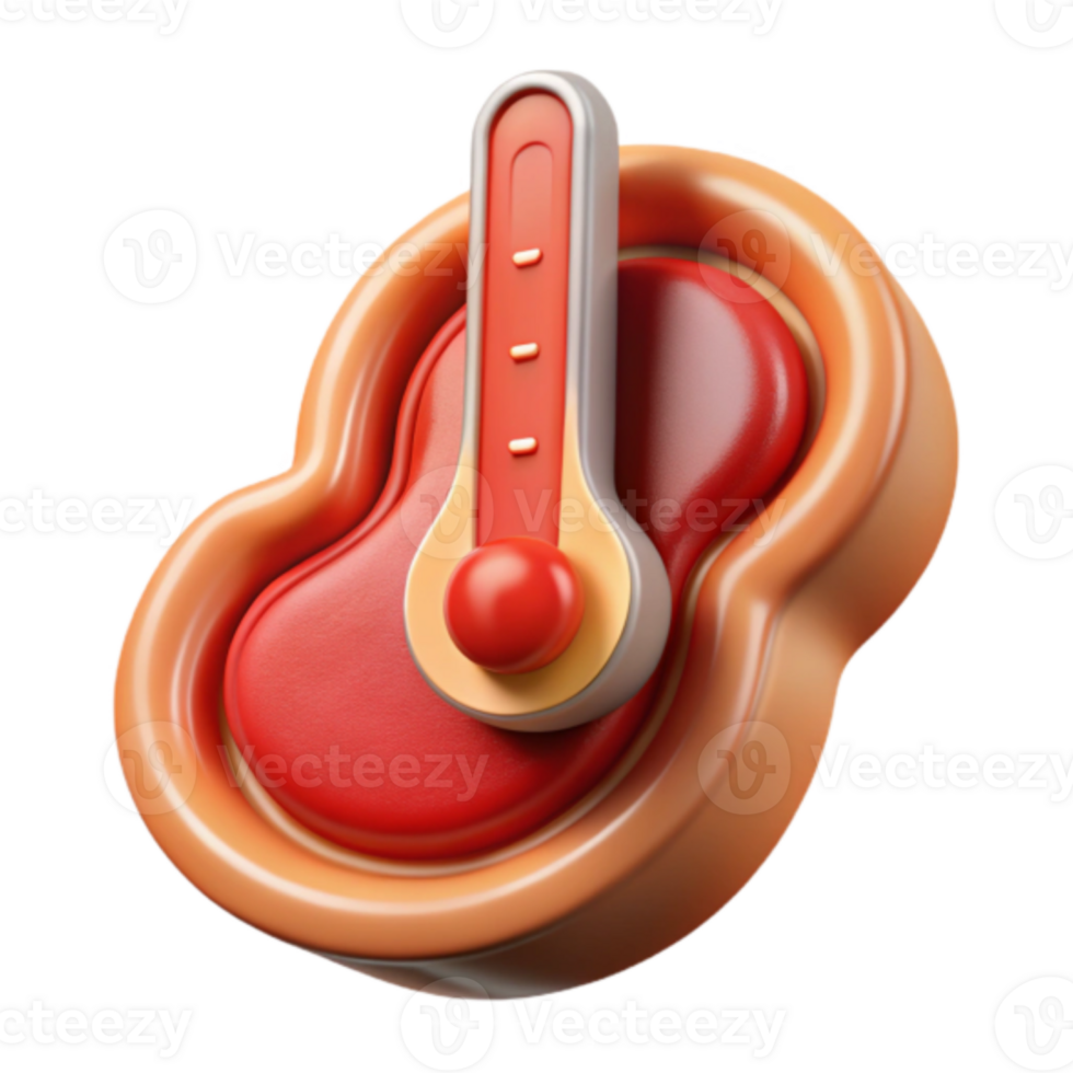 Render of a Thermometer on an Abstract Red and Orange Background png