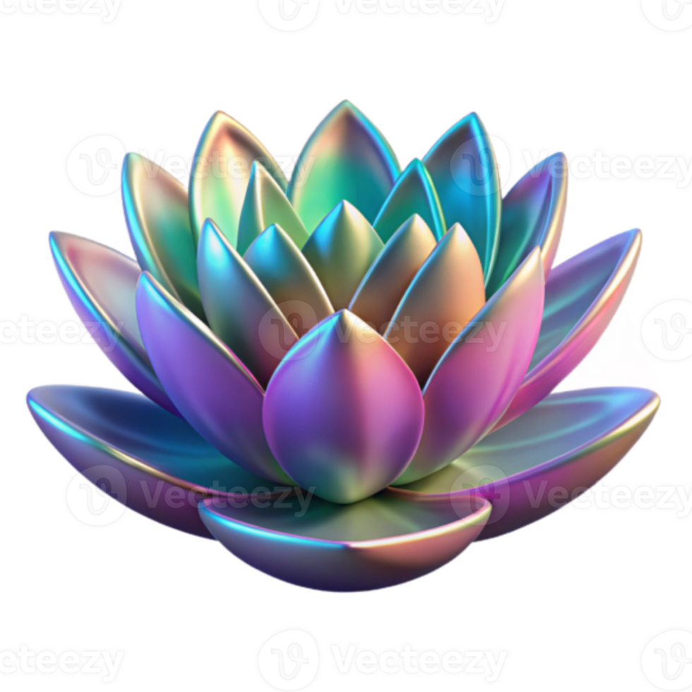 shiny flower model Iridescent Lotus Render- Colorful Flower, Digital Art, Abstract Floral  Background, Vibrant Petals, Shiny Bloom, Nature Inspired Design, Surreal  Plant, Multicolored Flower, Model, Graphic Resource 55550330 PNG