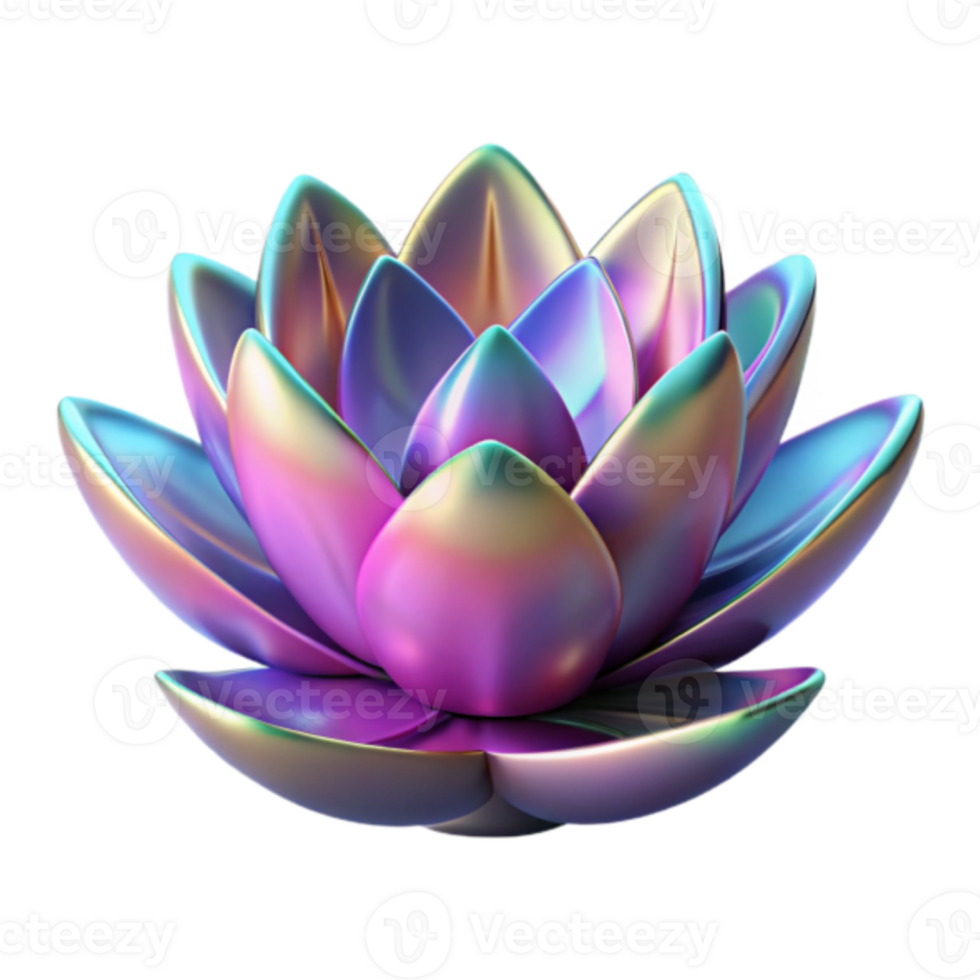 Iridescent Lotus Flower Render Abstract Background png