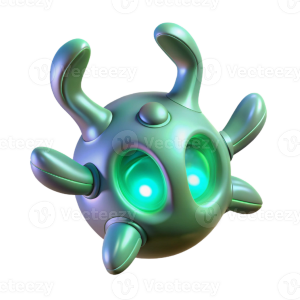 Glowing Orb Render Futuristic Creature Design png