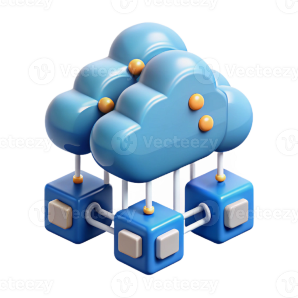 Illustration of Cloud Computing Network Servers png