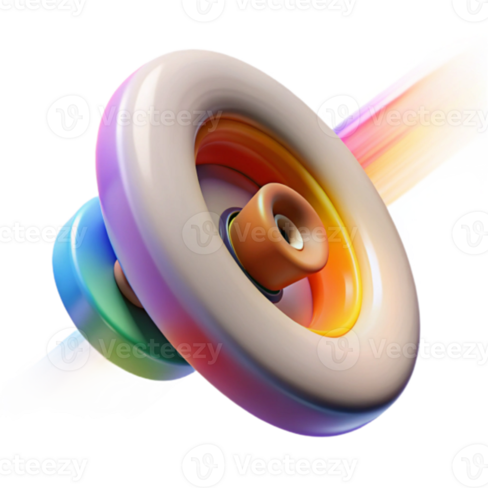 Abstract Render of Colorful Interlocking Rings and Swirling Trails png