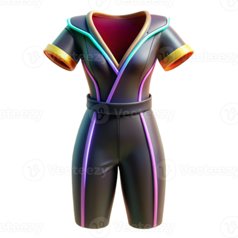 Neon Glow Jumpsuit Render png