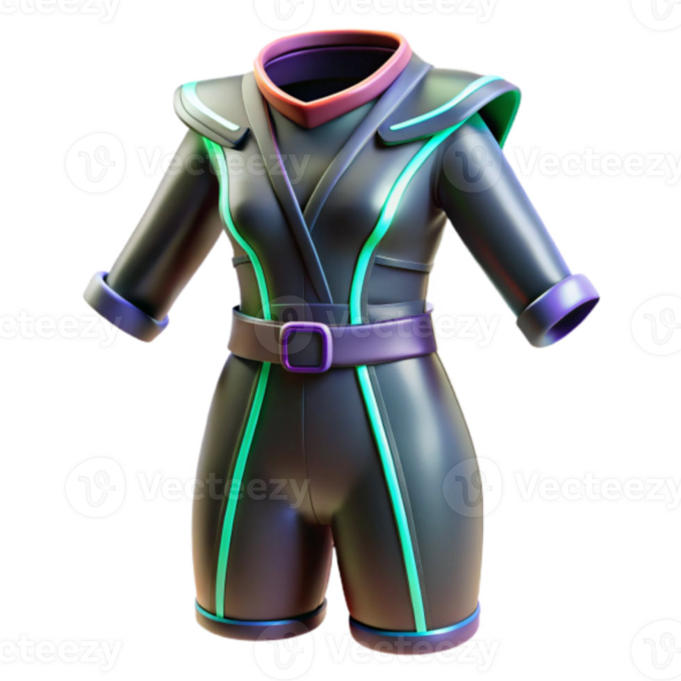 Cyberpunk Jumpsuit Render Futuristic Fashion Design png