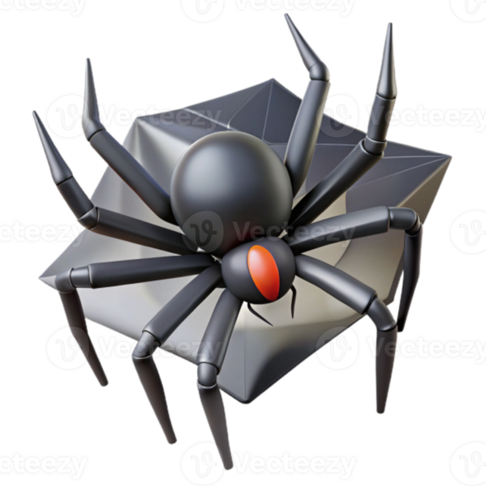 Render of Black Widow Spider on Web Graphic Resource png