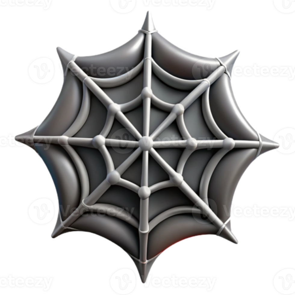 Render of a Grey Spiderweb Design, Intricate Geometric Pattern, Eight Pointed Star Shape png