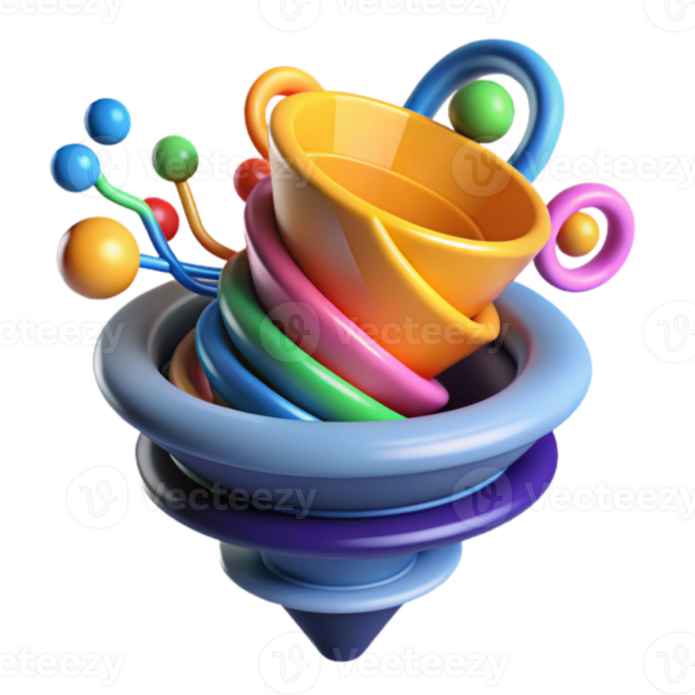 Vibrant Rainbow Swirl Render Abstract Background Image png