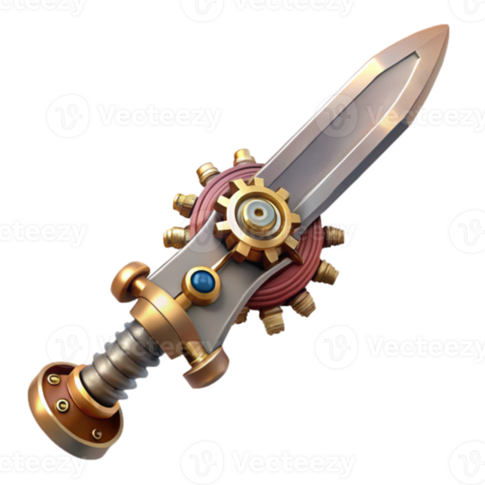 steampunk dolk illustratie een gedetailleerd geven van een futuristisch, mechanisch zwaard png