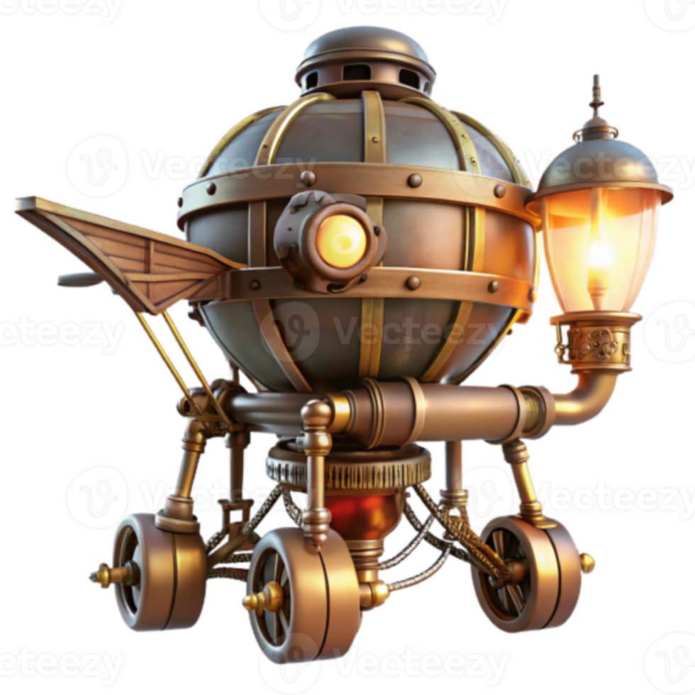Steampunk Orb A Render of a Retro-Futuristic Vehicle png