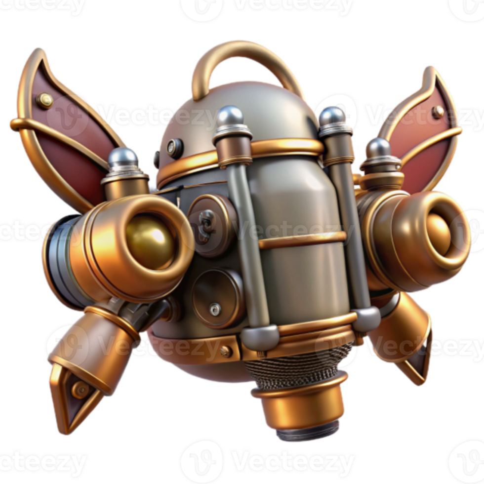 Steampunk Drone Render A Futuristic Mechanical Insect png