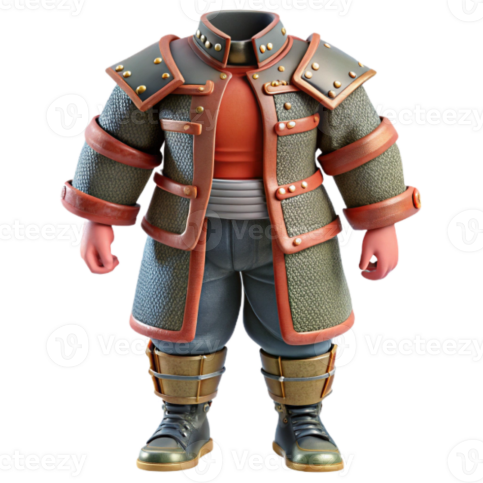 Render of a Fantasy Asian-Inspired Warrior Outfit png