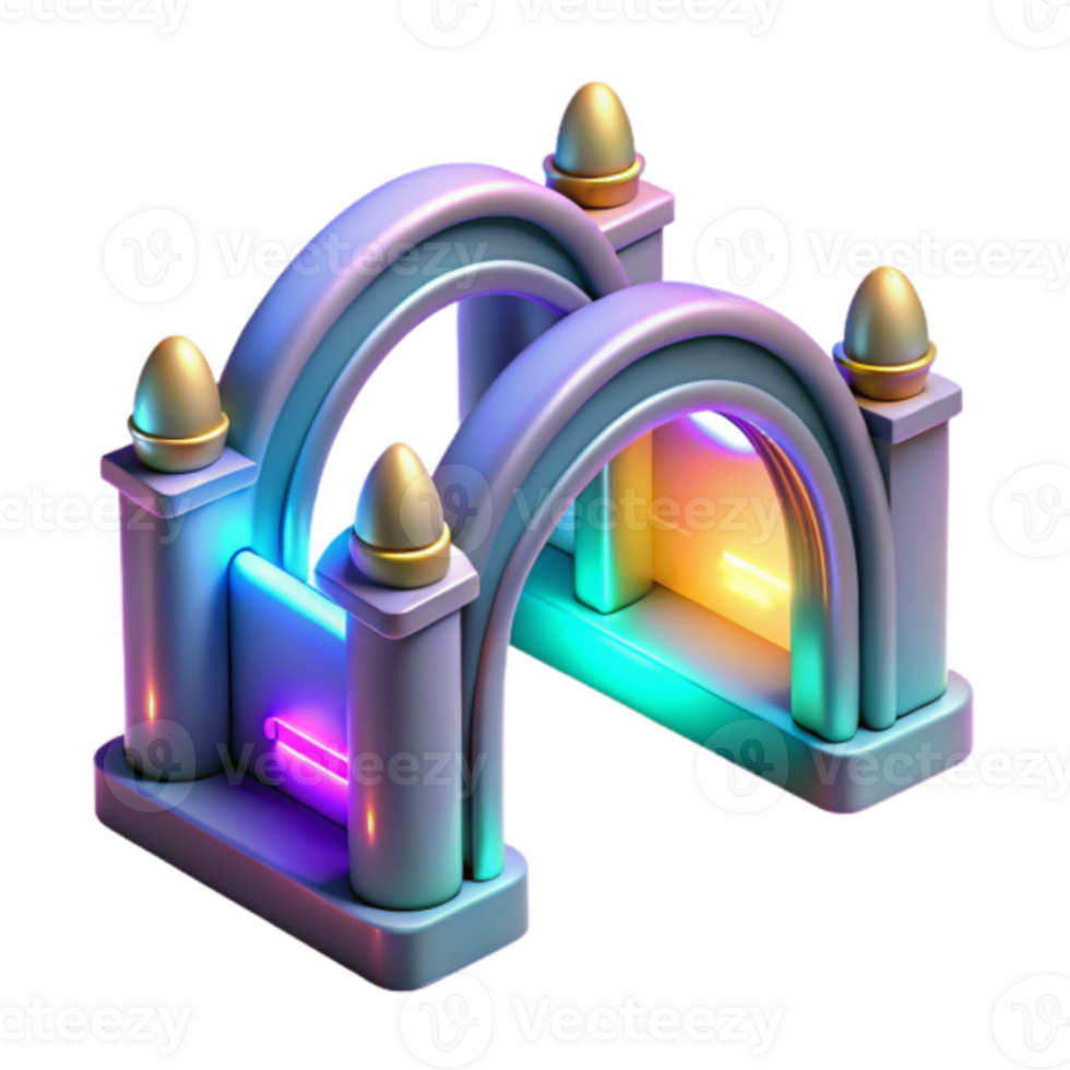 Neon Archway Render Fantasy Gateway Illustration png