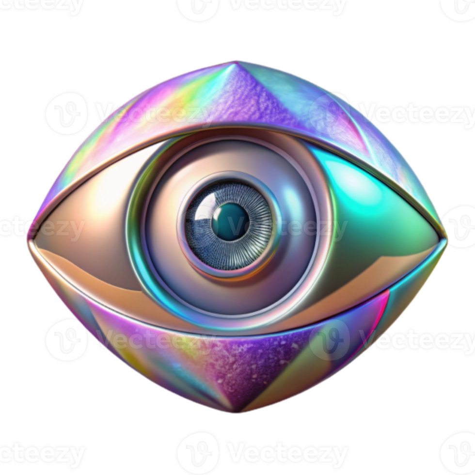 Iridescent Eye Render Abstract Background png