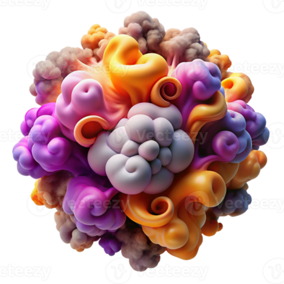 Abstract Render Colorful Swirling Smoke Clouds Background Image png