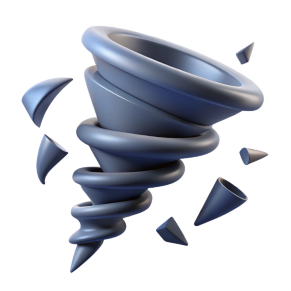 Render of a Gray Tornado Illustration, Abstract Vortex Graphic Design png