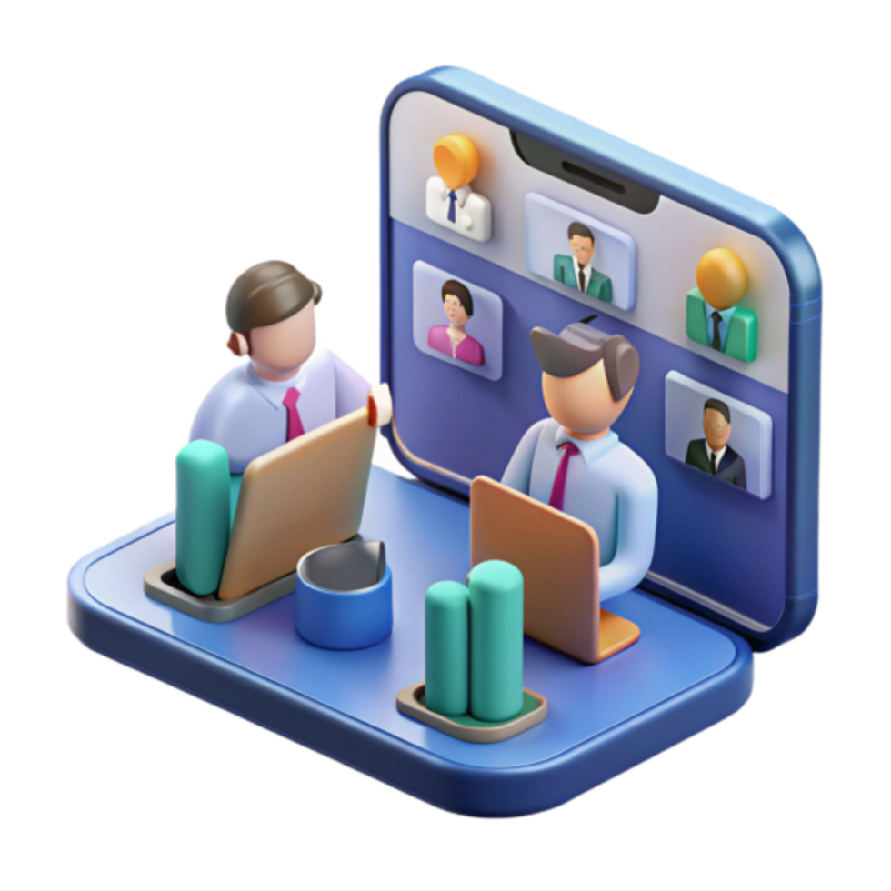 Illustration Online Meeting Collaboration Teamwork Business Virtual Conference png