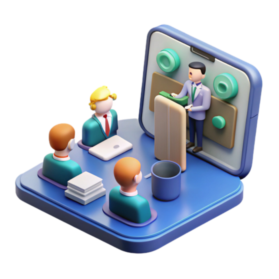 Illustration Remote Business Meeting Online Conference Virtual Teamwork png