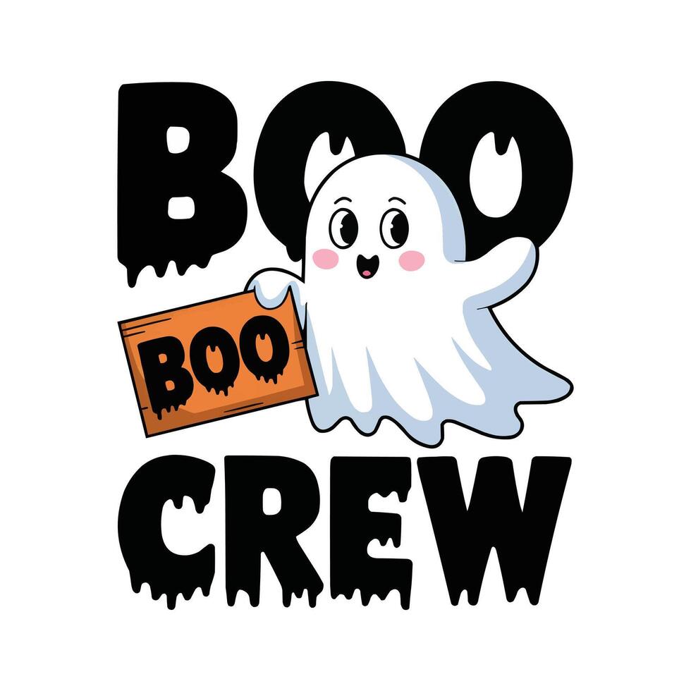 boo crew halloween print vector