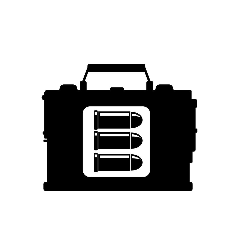 Military Ammunition Box Ammo Crate Icon Silhouette Illustration vector