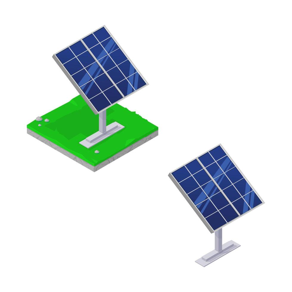 Solar Power Panel Climate Change Renewable Eco friendly power source Concept Illustration vector