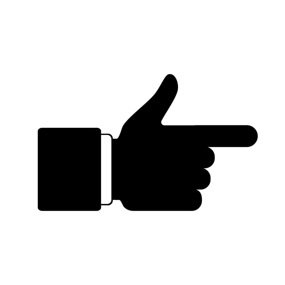 Hand Finger Pointing UI App Icon Simple Black Illustration vector
