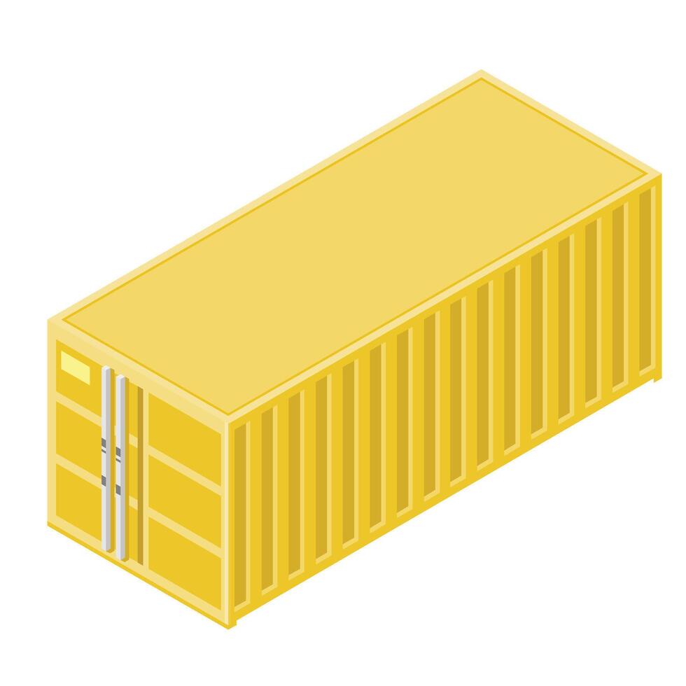 Isometric Metal Steel Shipment Cargo Container Illustration Icon vector