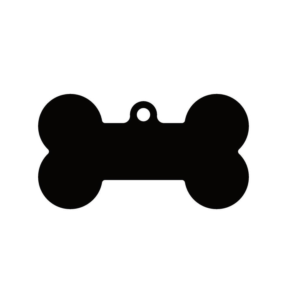 Bone Pet Dog ID Tag Collar Icon illustration silhouette vector