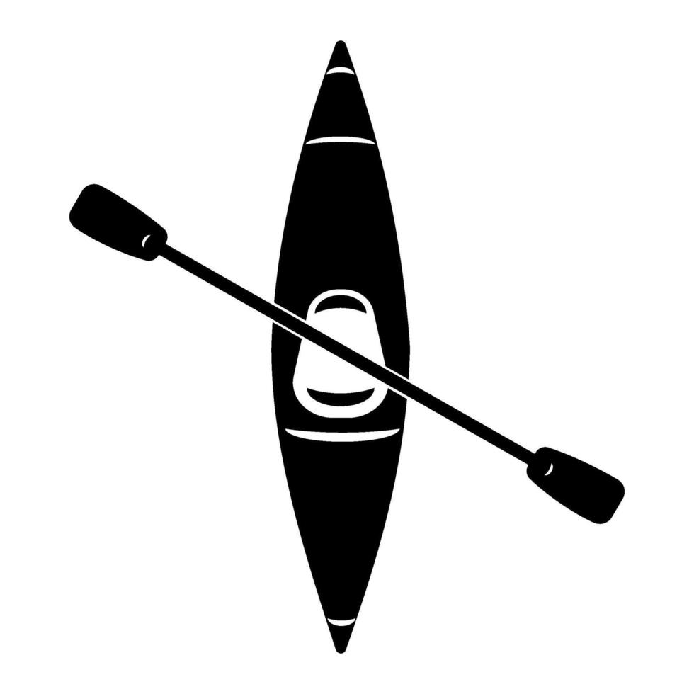 Kayak Canoe Sport Icon Illustration Black Design vector