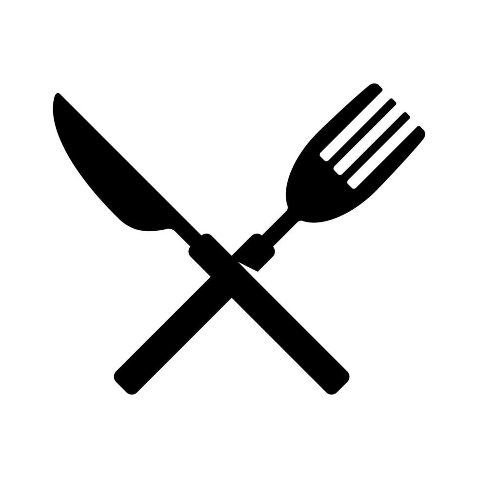 Crossed Knife and Fork Food Cutlery Icon Illustration vector