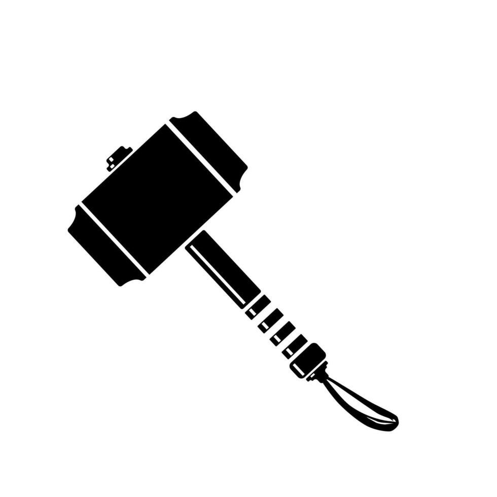 Thors Hammer Nordic God of Thunder Black Silhouette Concept Illustration Icon vector