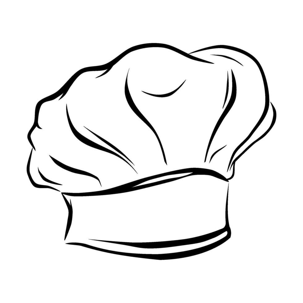 Chef Hat Illustration Black Silhouette Design Logo vector