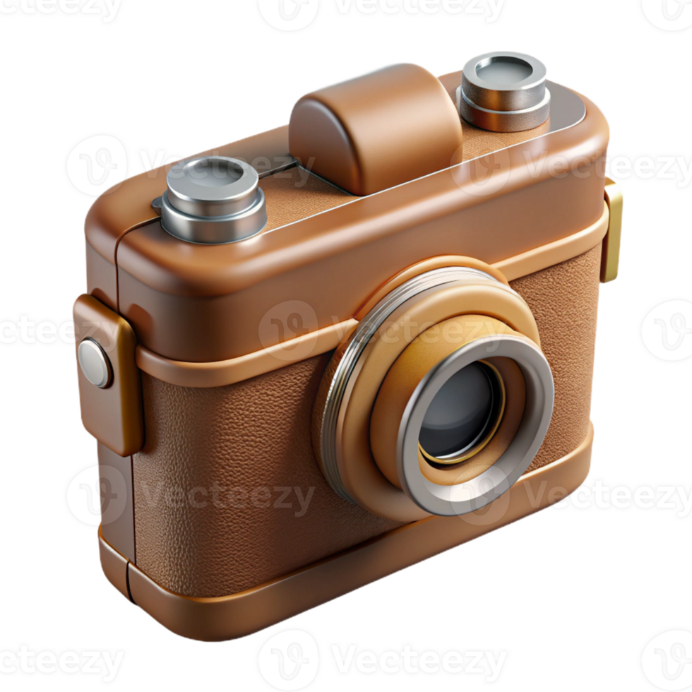 Vintage film camera illustration png